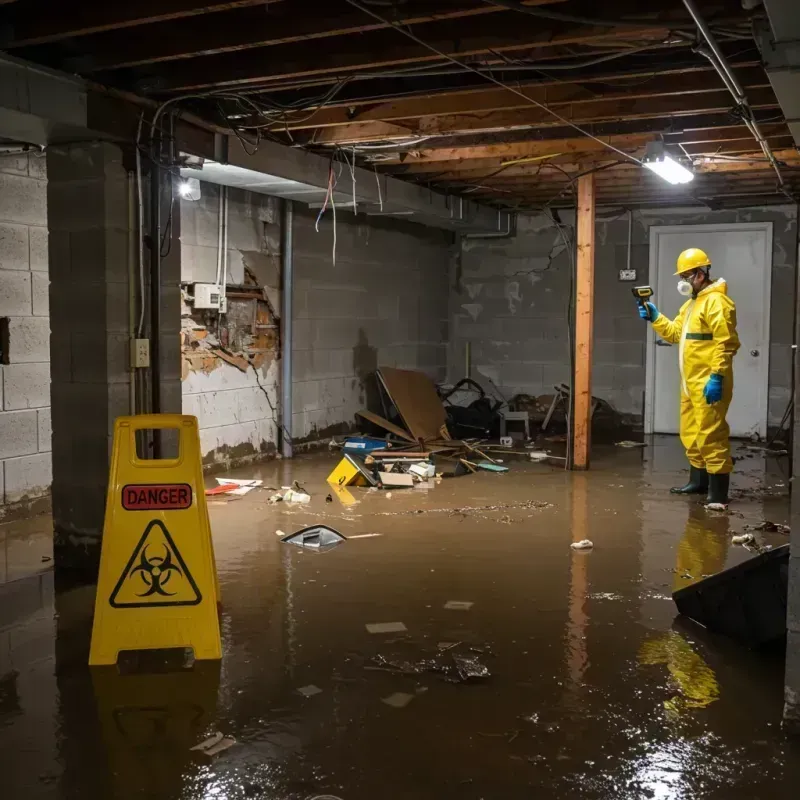 Flooded Basement Electrical Hazard in Canton, NC Property